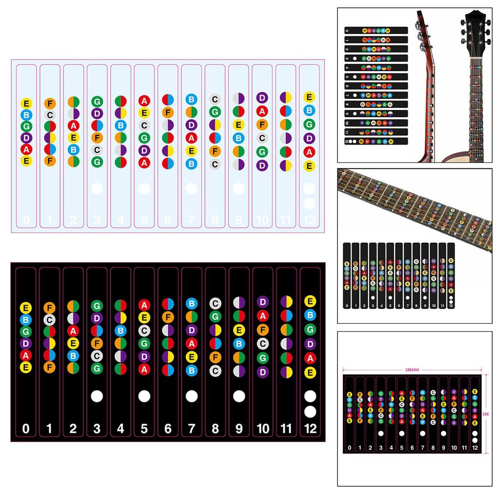 Fingerboard Note Decal Card Sticker Decoration for Guitar