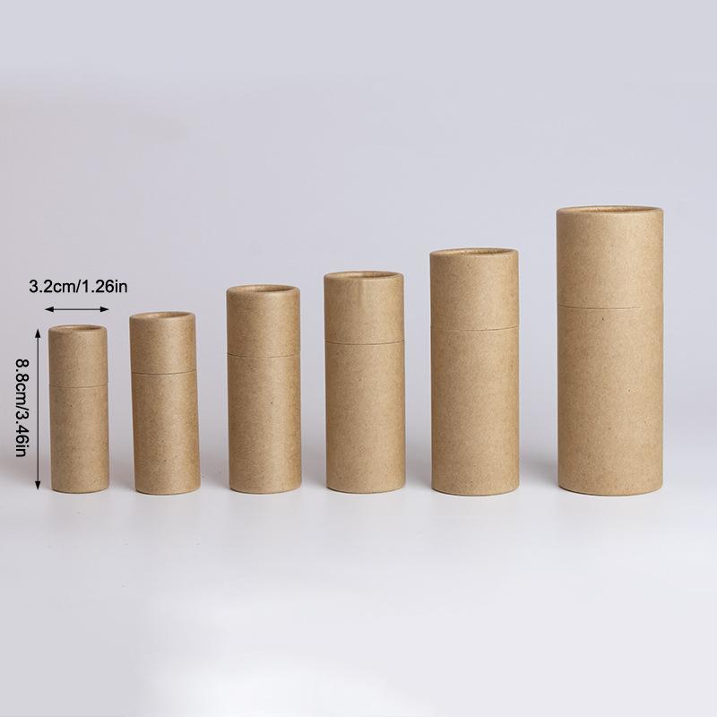 1Pcs Empty Thick Round Cowhide Empty Paper Tube Essential Oil Roller Bottle Packaging Box For Oil Perfume Container