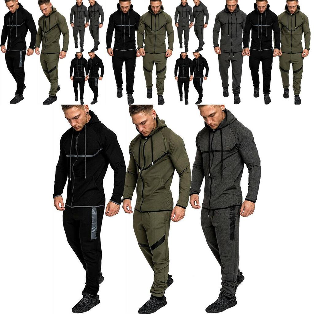 Stylish Men Tracksuit With Hooded Design And Adjustable Waistline For Comfort