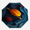 Planets, Space Themed Automatic Opening and Closing Umbrella, Brightly Colored 8-rib Portable Umbrella, Suitable for Men and Women, A Perfec