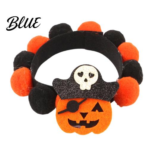 Pom-pom Pet Collar Halloween Cat Collar Adjustable Cute Pumpkin Bat Witch Dog Orange And Black Pom-poms for Cats Dogs Themed Accessories