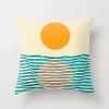 Polyester Pillow Cover Minimal Line Abstract Sunset Throw Pillow Case Sun Moutain Decorative Cushion Covers For Home Sofa Chair
