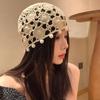Sweet Knit Beanies Beads Tassels Weave Cap Retro Crochet Hollow Knitted Hat  Girls