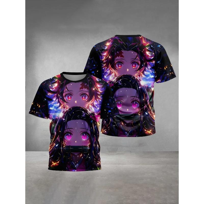 HOT Anime Creative Colorful Pattern Printing Comfortable Soft Kids T-shirt Boy Girl Loose Fashionable Versatile T-Shirt