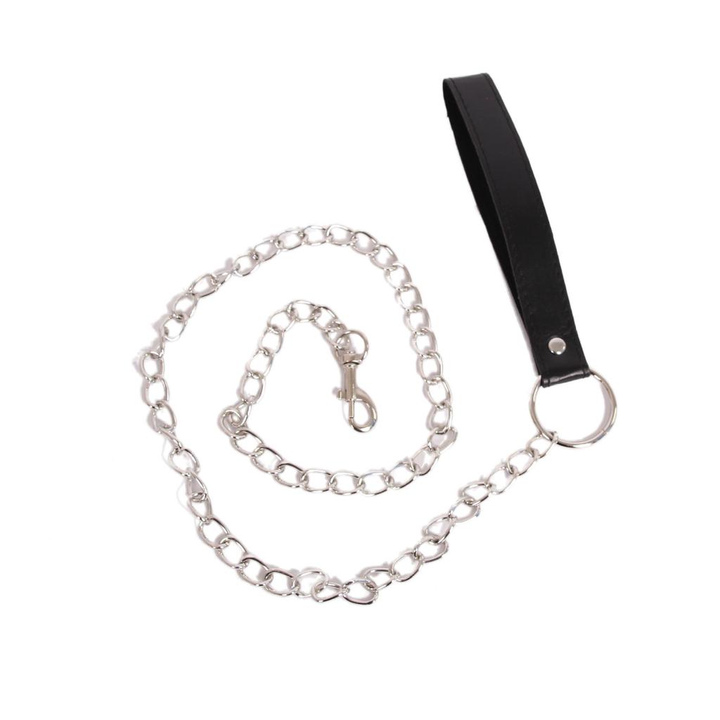 Adult Leather Collar & Chain Set – Toy Accessories with Iron Training Hook