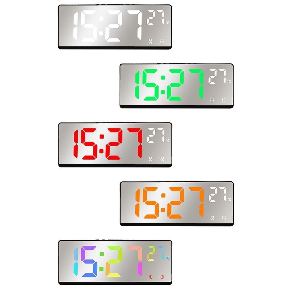 6.9 Inches Electronic Alarm Clock 5 Levels Brightness Adjustable Large Screen Student Desk Clock Table Clock 17.4x6.8x2.3cm