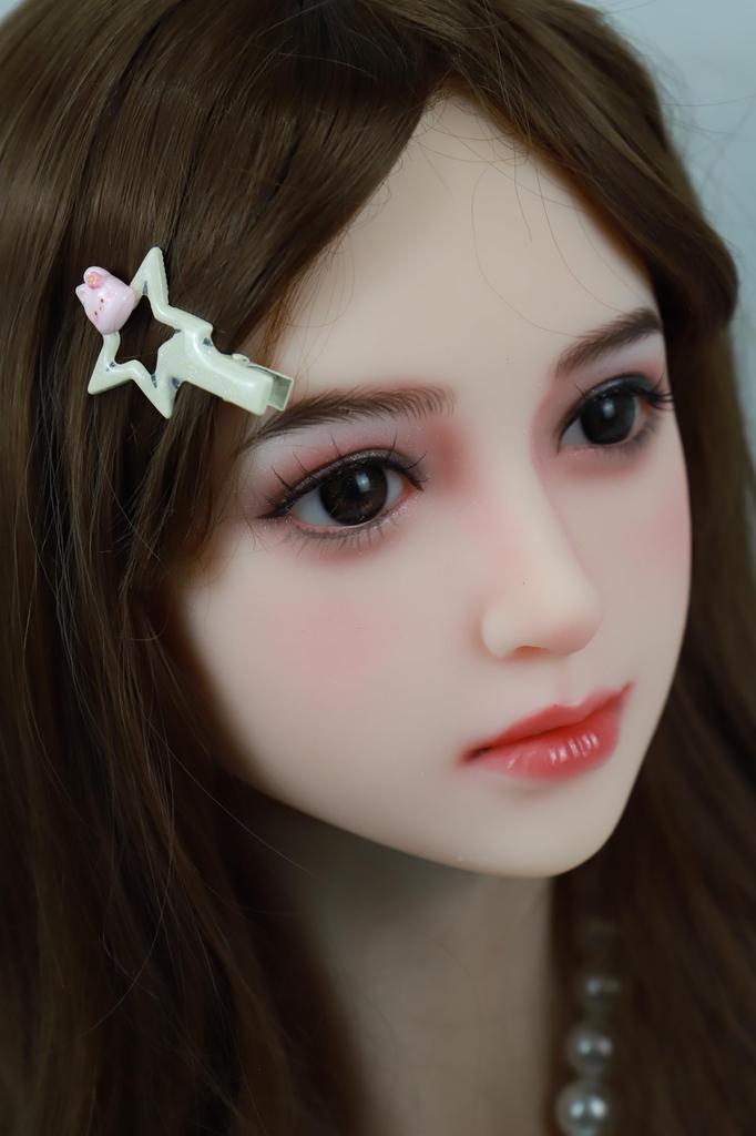 Figure Head TPE Head Wig 2 Connection Wig Type Brown Curls Not Only, High-quality Head, Only, Type, Methods, #363 - (stand Included)