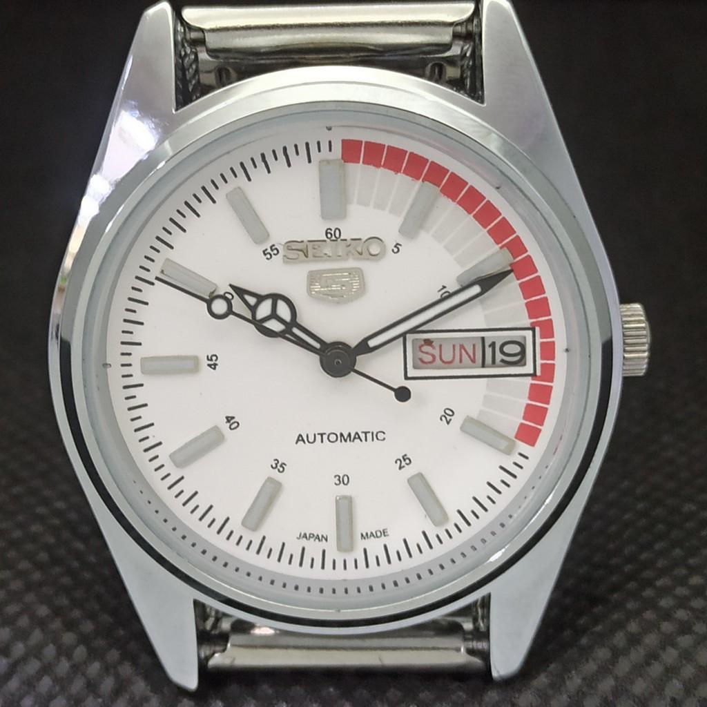REFURBISHED VINTAGE SEIKO 5 AUTOMATIC JAPAN MENS D/D WHITE WATCH 528-a277005-7 Seikoa277005