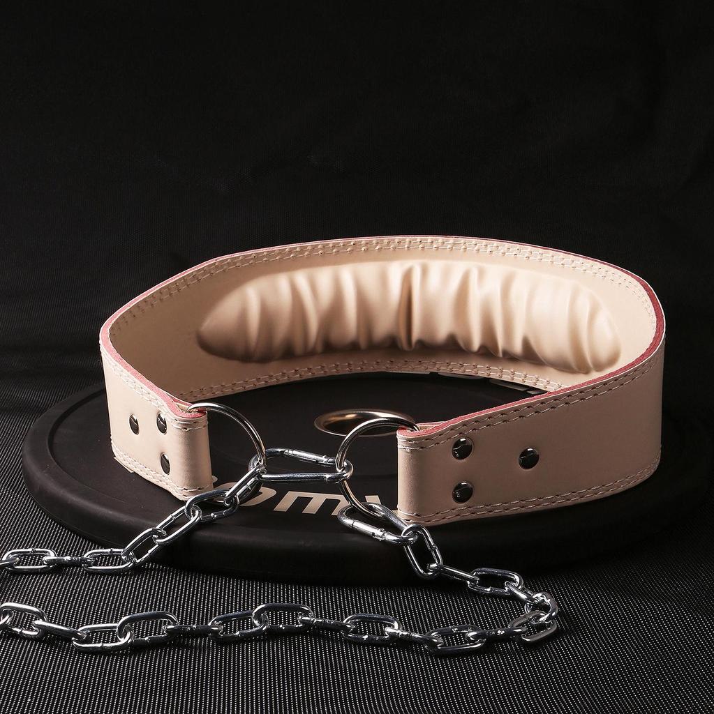 Competition Training Weightlifting Belt with Lumbar Support and Chain for Hanging Barbell Plates