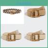Boho Ethnic Style Womens Summer Nylon Belt With Bamboo Buckle For Casual Wear