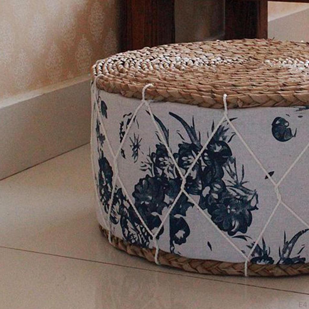 30cm Futon Pillow Floor Cushion Handmade Round Meditation Seat Stool Ottoman for Home Decor