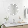 Vidaxl Round Glass Wall Mirror with LED Lights