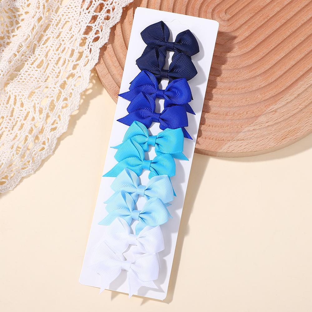 10Pcs/set Cute Solid Bows Baby Hair Clips Candy Color for Girls Princess Hairpins Barrettes Kids  Grosgrain Hair Accessories