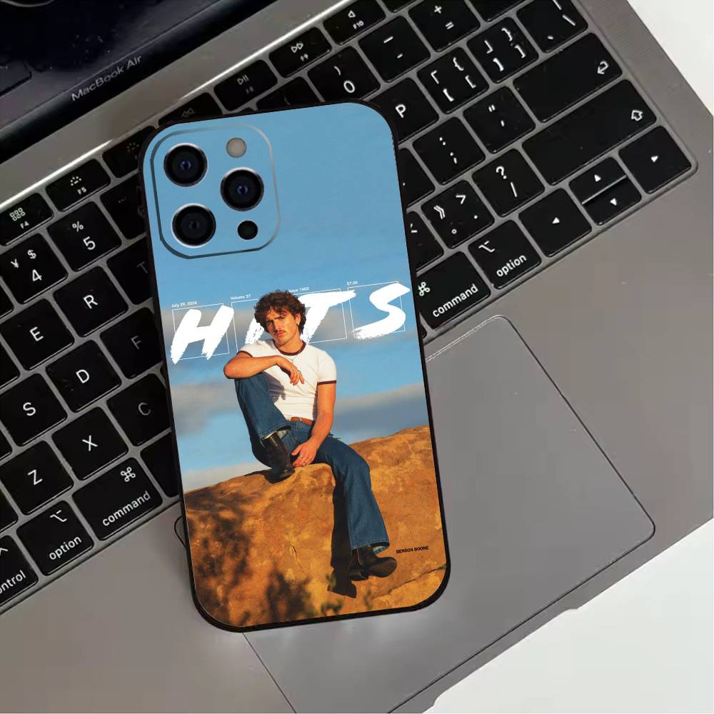 B-Benson Boone Singer  Phone Case For iPhone 17,16,15,14,13,12,11 Plus,Pro Max,XS,Soft Silicone Black Cover