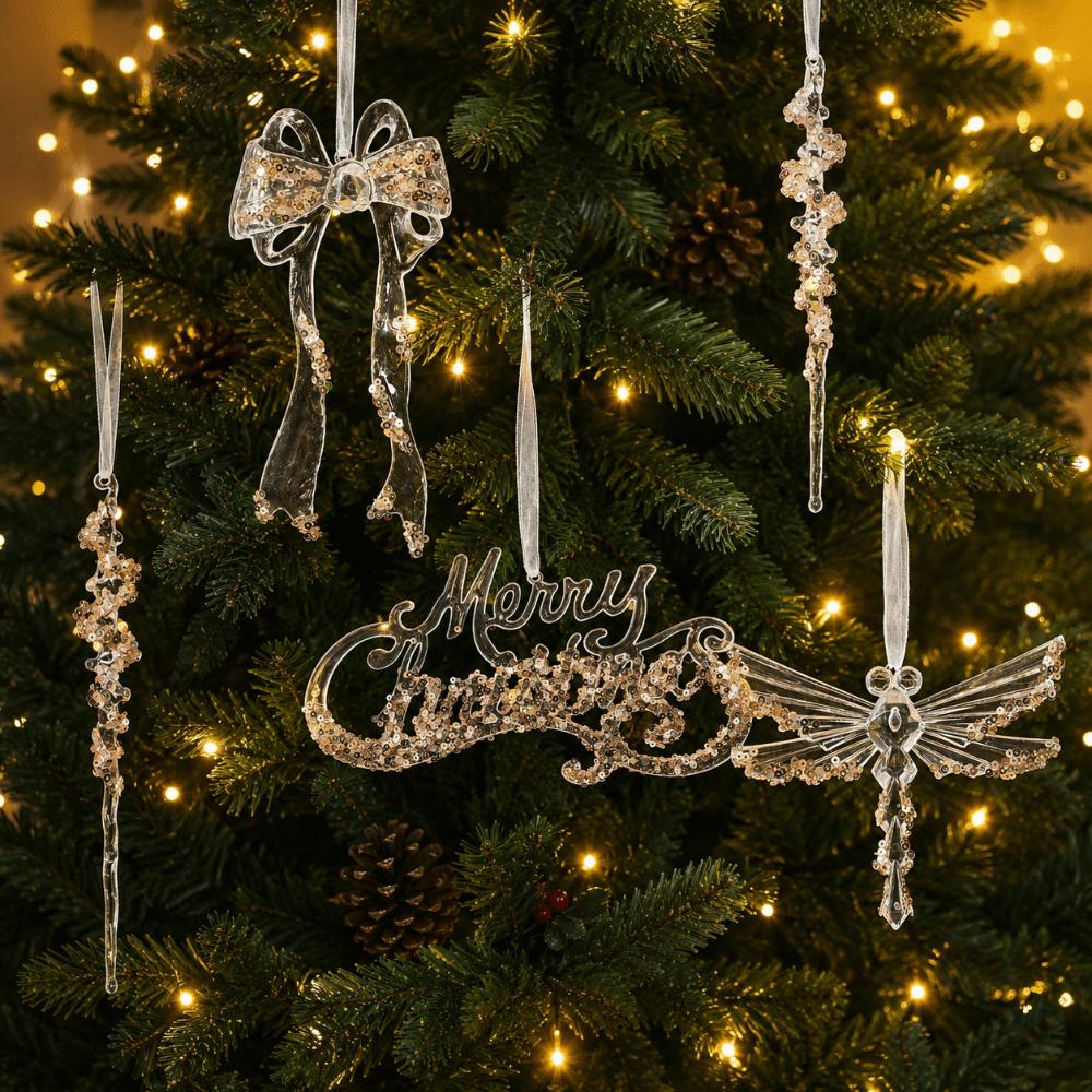 Transparent Christmas Hanging Pendants Lightweight Merry Christmas Ornament Holiday Gift