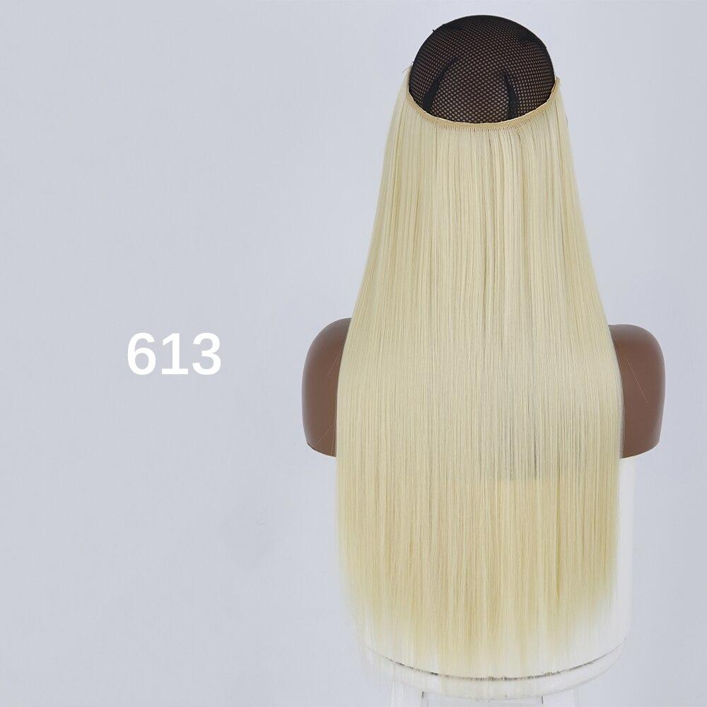 MERISIHAIR Clip-less Synthetic Hair Extensions Invisible Line Hairpiece 16 22 32 Inches Natural Black Brown Blonde for Women