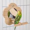 Bite Resistant Bird Flower Mirror Toy Moon-shaped Parrot Swing Stand For Small Parrot
