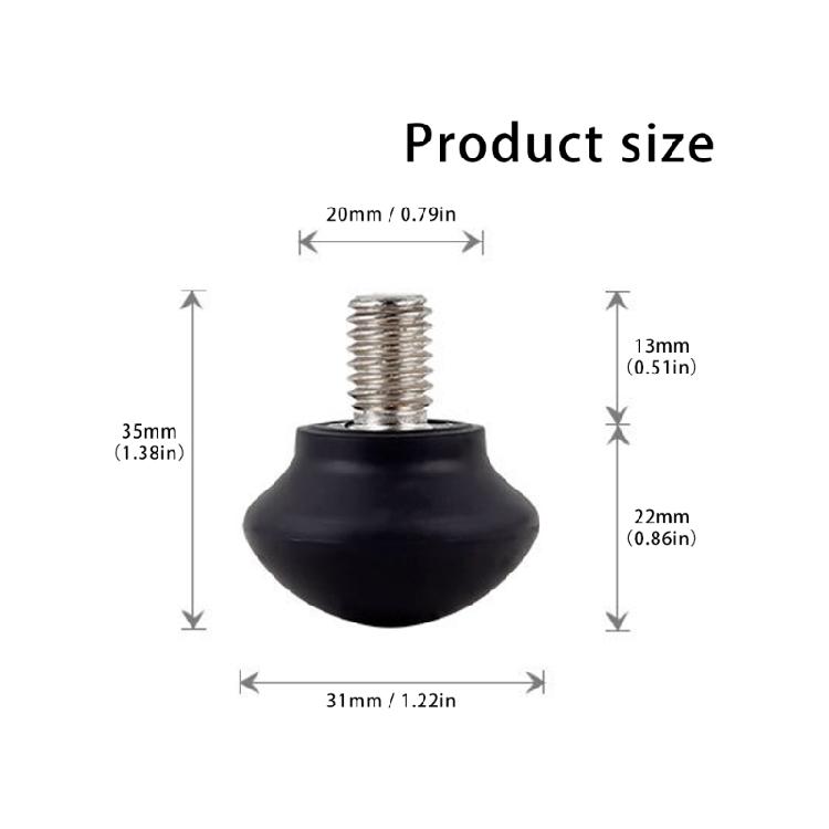 NonSlip Tripods Feet Spikes Rubber and Stainless Steel Fit All 3/8" Thread Tripods Monopods