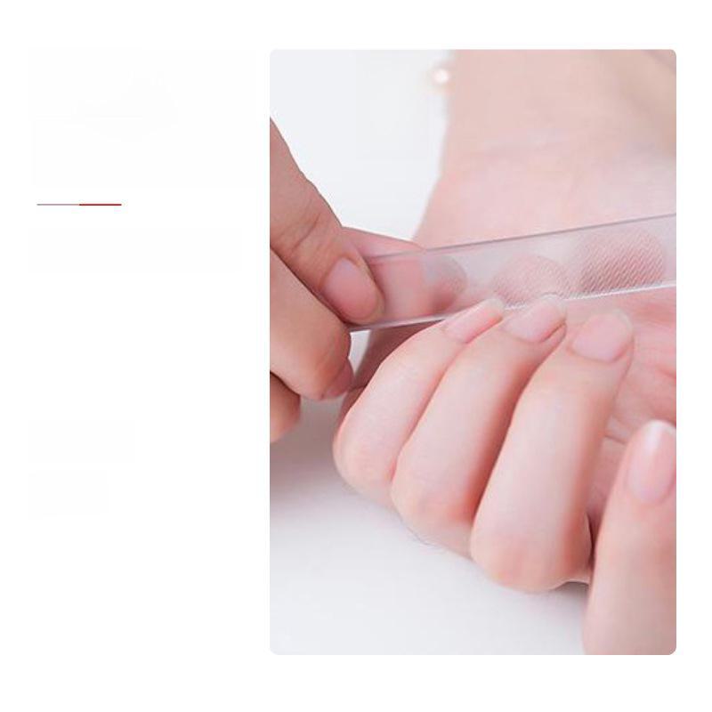 Black Tech Crystal Glass Nail File: Double-Sided Nail Shaper & Polisher for Nail Art