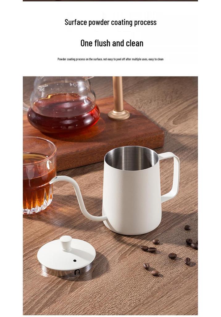Cafetera Portátil de Acero Inoxidable 304 de Boca Estrecha con Pico Largo para Control Pour-Over