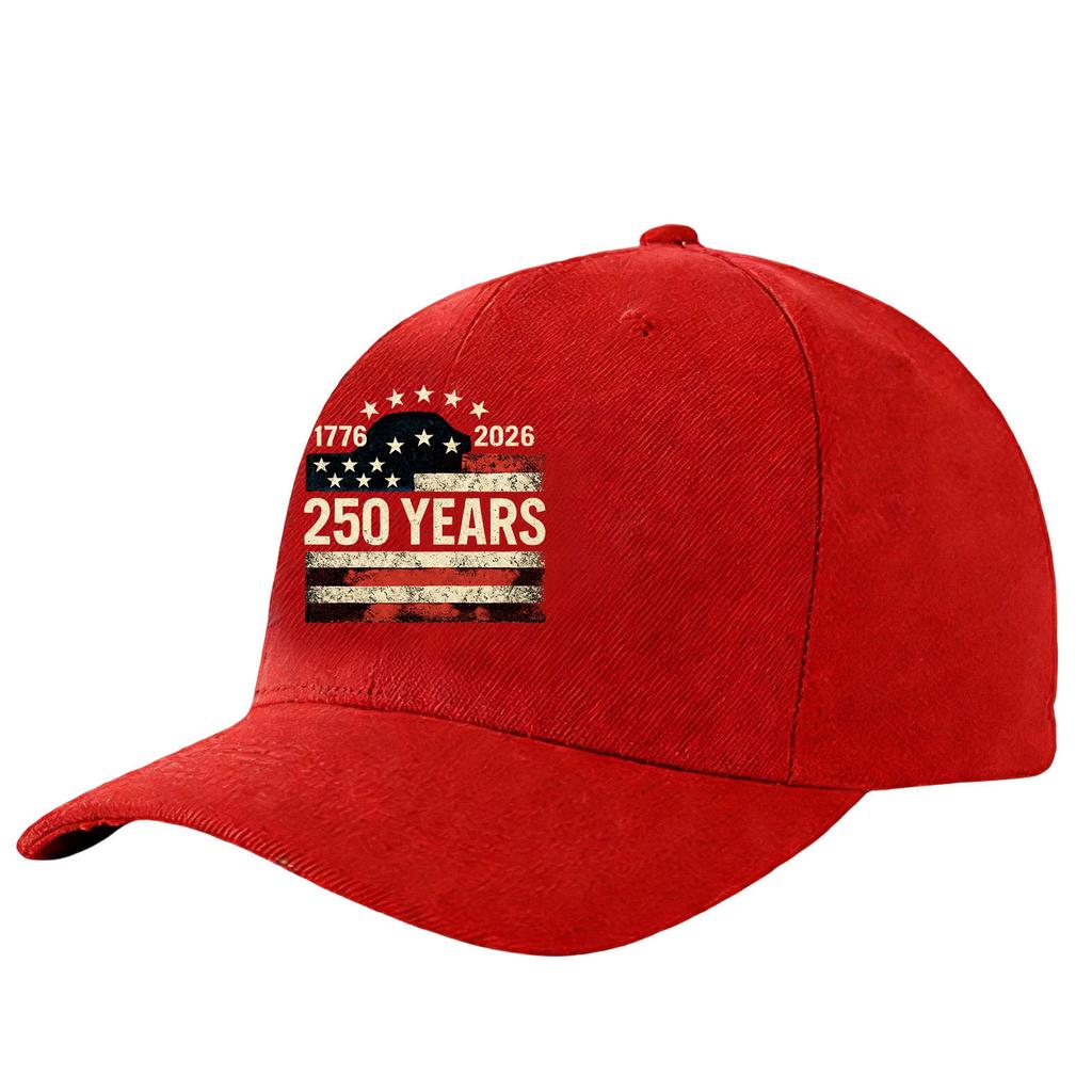 Adjustable Baseball Cap with 250 Years Print Casual Unisex Hat Structured Brim Embroidered Graphic Comfortable Fit for Daily Wear