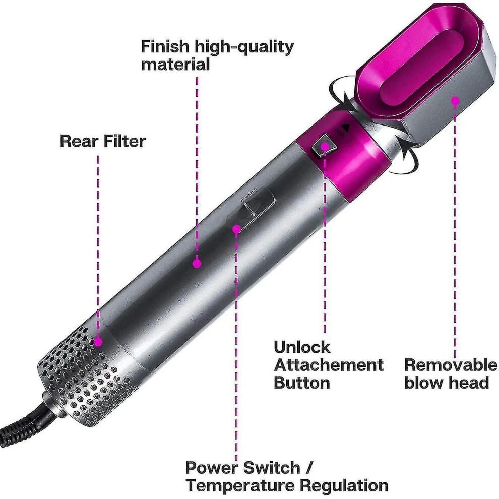 5-in-1 Haarstyler, Airwrap Air Styler mit Heißluftbürste, Haartrockner, Glätteisen, Lockenwickler (Weißgold)
