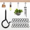 Bonsai Hooks Black Q-Shaped Hook with Spring Buckle -Drop Safety Buckle Eye Hook Question Mark-Shaped Lamp Hook