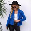 Spring Autumn Women's Lapel Zipper Long Sleeve Blazer Coat, European Style Casual Outerwear for Women, Leisure Wholesale Women Clothing