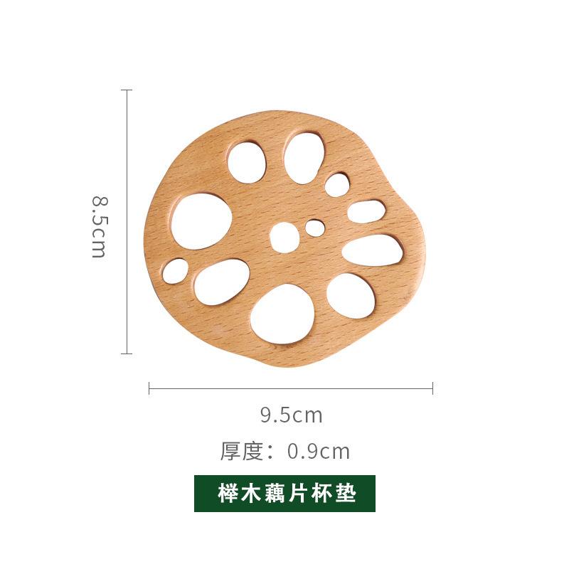 Ebony Sandalwood Placemat Creative Lotus Root Slice Coaster Insulation Pad Kung Fu Tea Coaster Home Kitchen Placemat