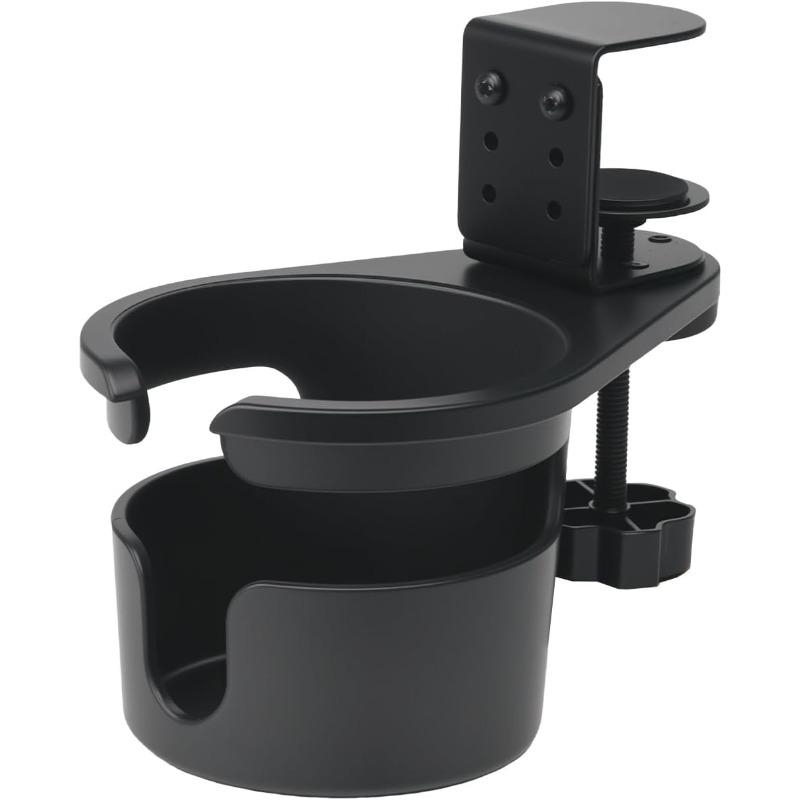 Bohrloser 360° drehbarer Getränkehalter, auslaufsicher, für Gaming-Schreibtisch, Büro, verstellbarer Getränkehalter für Schreibtisch, Tischkante, Kaffeetassen
