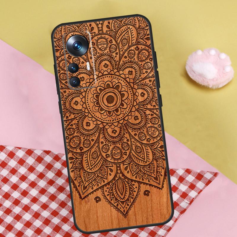 Mandala Floral Wood For Xiaomi 14 15 Ultra 13T 14T 15T 17 Pro Max Case For POCO F8 Ultra X7 X5 X6 F5 F6 F7 Pro