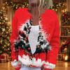 Women's Casual Stylish Christmas Print Long Sleeve Button Down Knit Cardigan