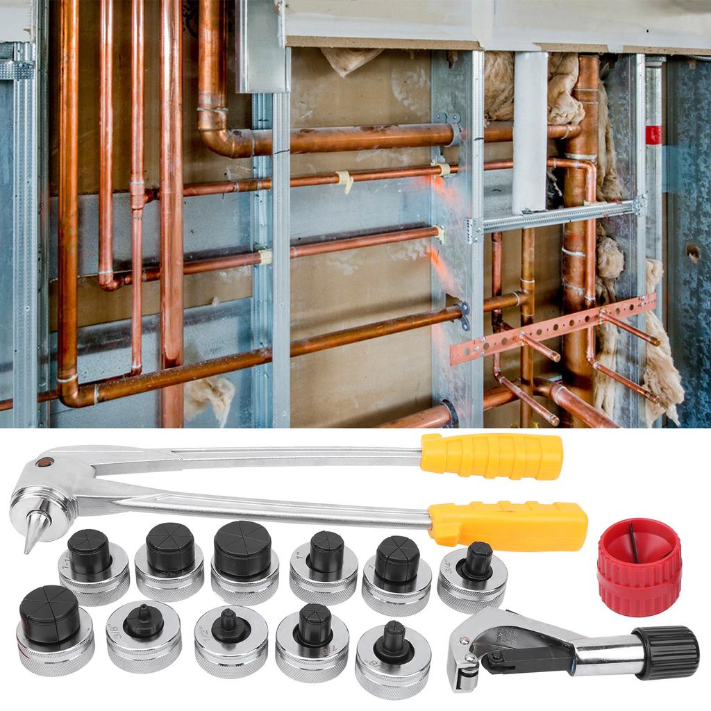 Copper Pipe Expander Tubing Flaring Tool Lever Type Tubing Expanding Tool Portable Manual Copper Aluminum Pipe Tube Expander Kit