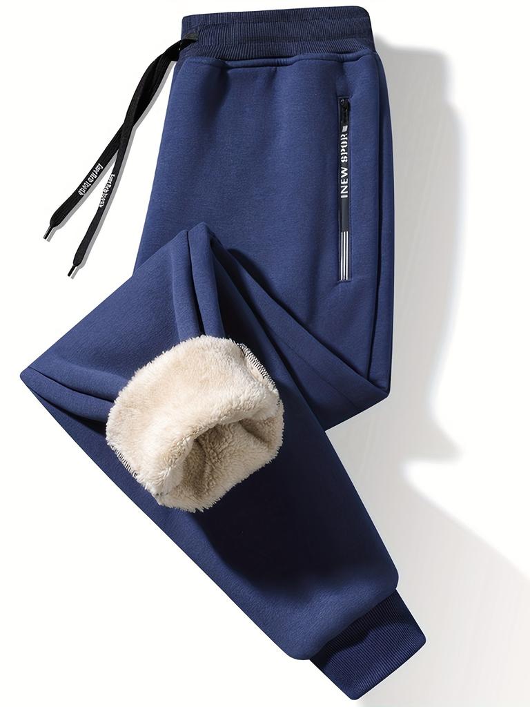 Plus Size Winter Pants Men Thicken Fleece Lined Sweatpants Warm Outdoor Sweatpants Men Trousers Winter Fashion Men Bottoms