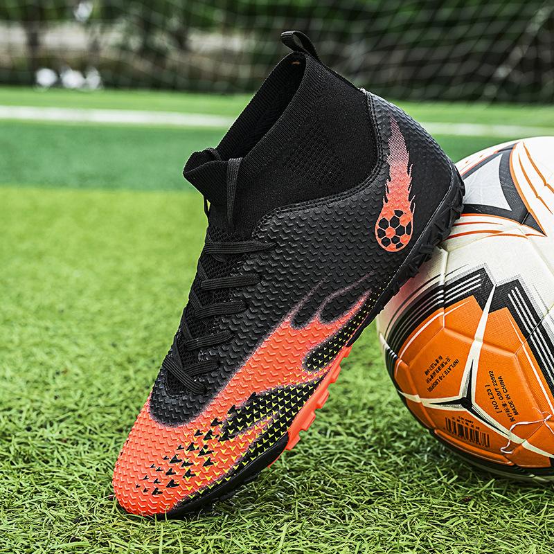 Football Shoes Boys Broken Nails Spikes Male Female Adult Student High Top Lawn Sneakers Competition Training Shoes