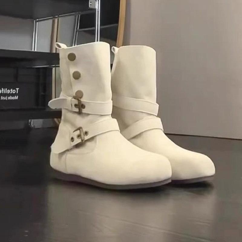 

Soft leather retro small short boots women s new huge comfortable good-looking suede western cowboy boots pile boots knight boots 40