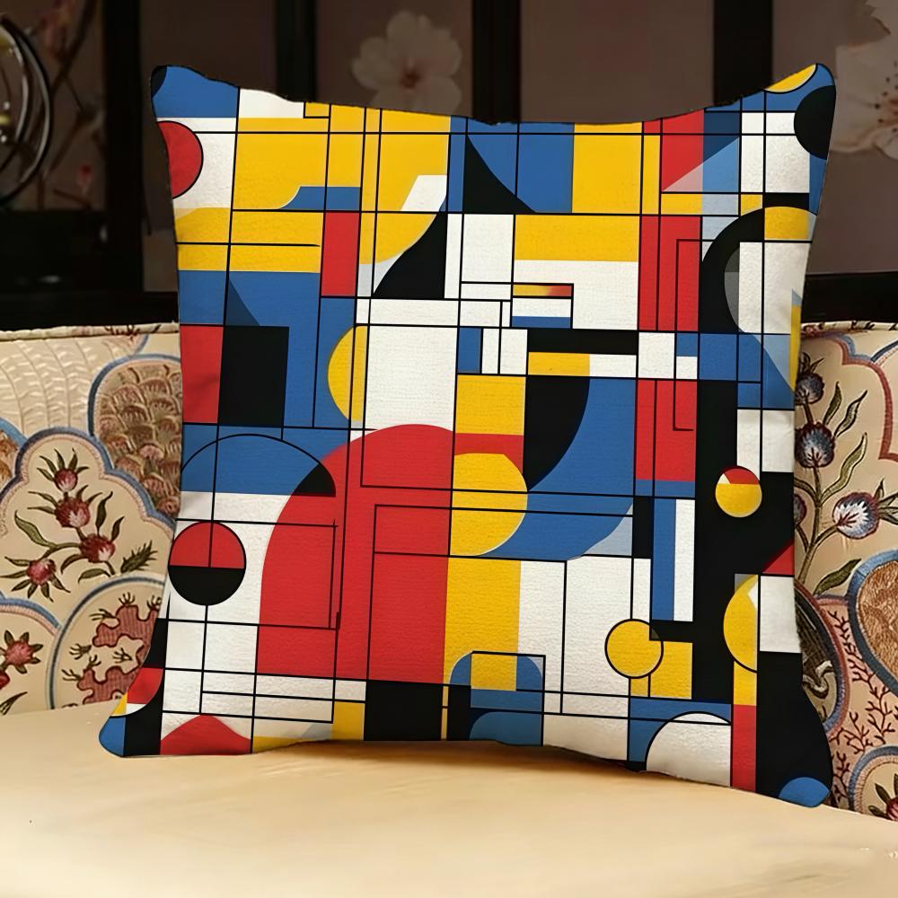 Piet M-Mondrian Art Pillow Case Pillowcase, Double-sided Printed, Sofa Cushion, Bedroom Headboard Pillow