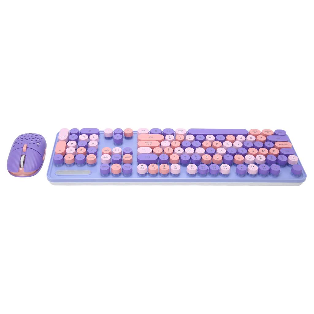 Wireless Keyboard and Mouse Combo 2.4G Wireless Mode sy Operate Retro Punk Keyboard with 3 DPI Gaming Mouse