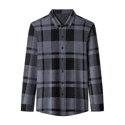 Camicia di Lana a Maniche Lunghe da Uomo Giovane e di Mezza Età Casual a Quadri Spessa Calda Larga Camicia da Uomo Quotidiana da Papà