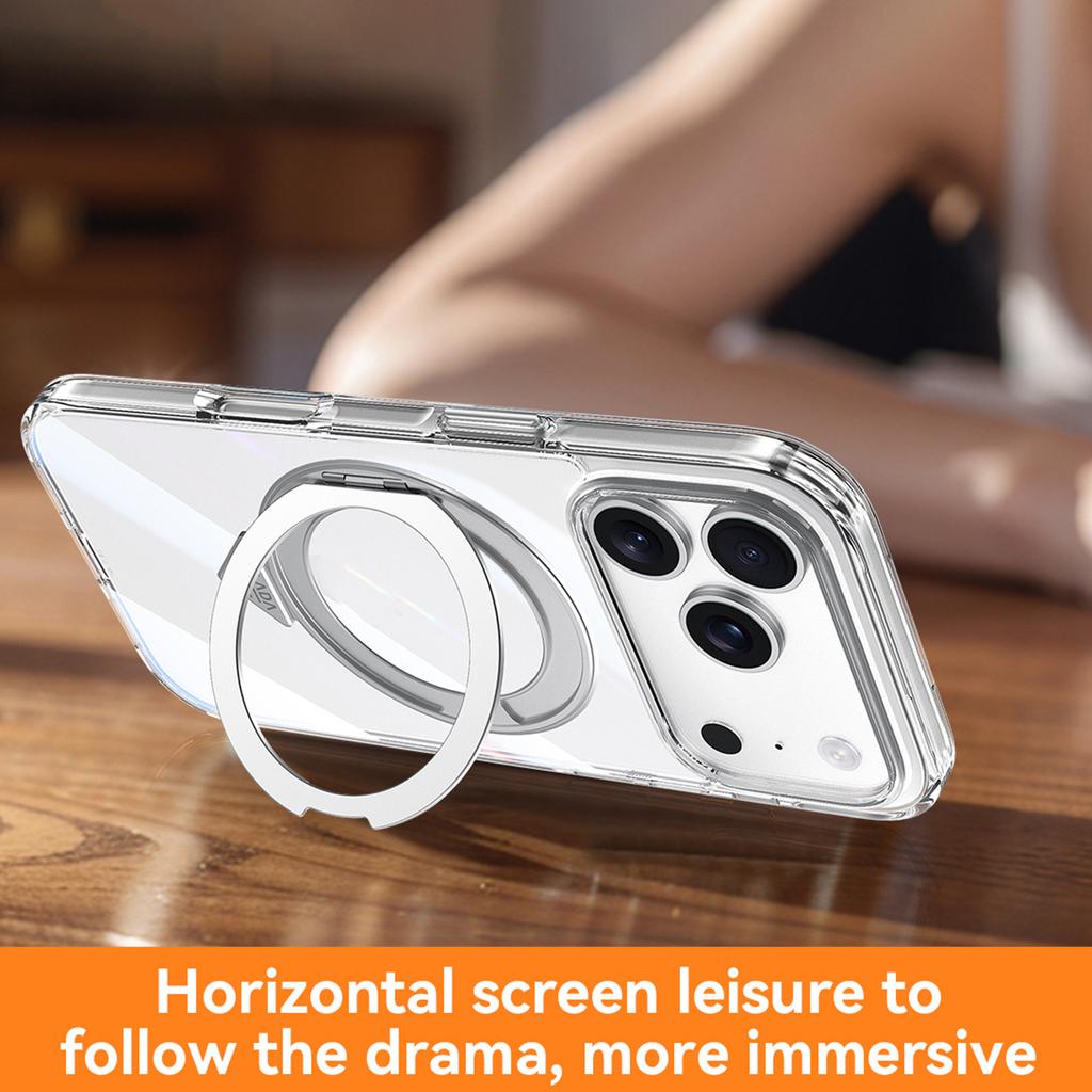 SULADA For iPhone 17 Pro Magnetic Case with Kickstand TPU+PC Clear Phone Cover