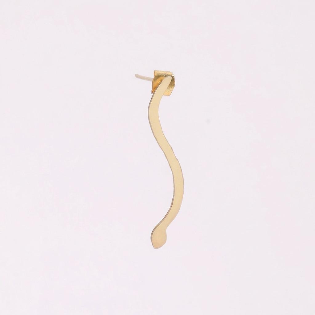 Alma Flowline Handmade Brass Earrings