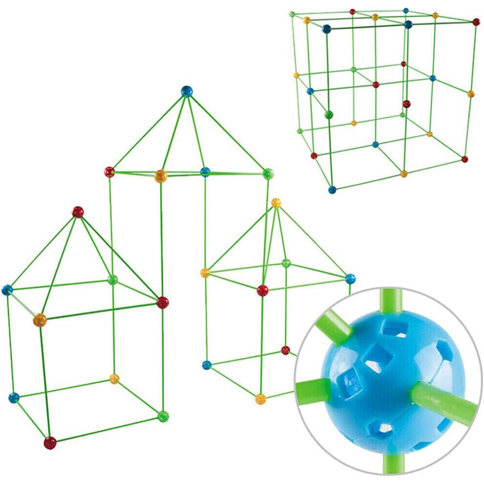 175Pcs Build Your Own Den Set DIY Kids Fort Construction Building Toy