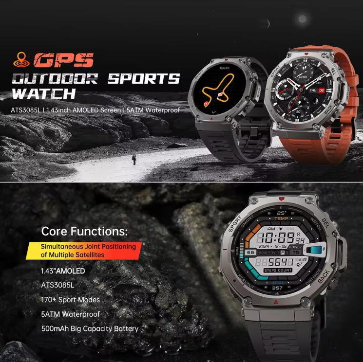 T-Rex 3 Ultra GPS Smart Watch 5 ATM Waterproof Built-in Dual-band GNSS Compass Military Sport Smartwatch Men 2025 New For Xiaomi