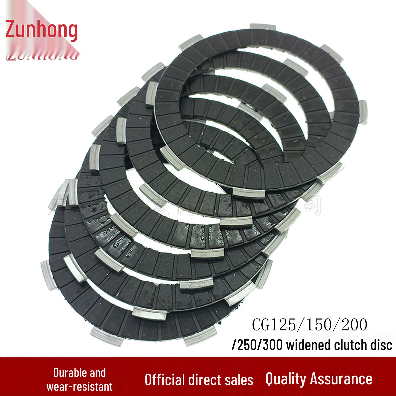 

Fits CG 125-300 Motorcycle Series: Widened Clutch and Friction Plates Set. Single piece