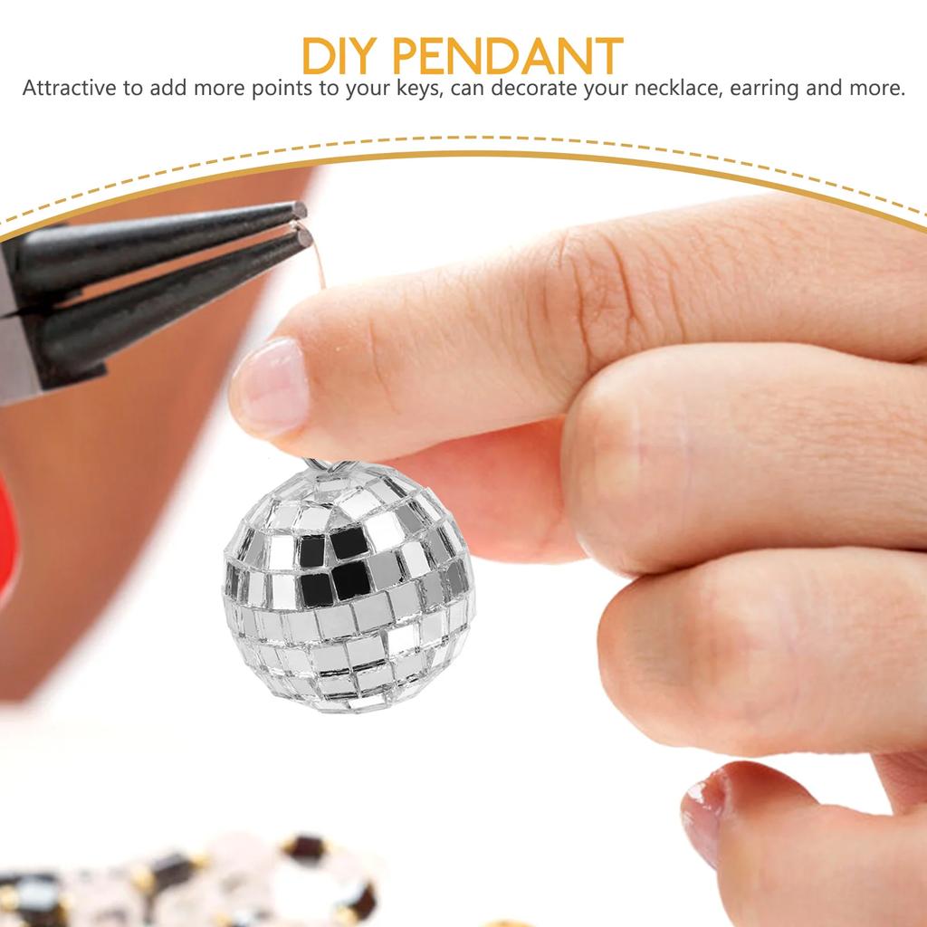 10/20Pcs Crafts Disco Ball Charm Novelty Mirror Disco Ball For Bracelet Making Disco DIY Keychain Earrings Necklace Pendant