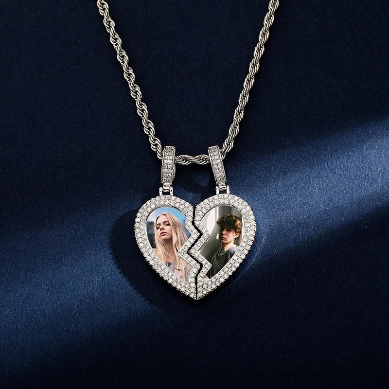 Jinao Heartbreak Memory Pendant: European & American DIY Photo Frame Necklace