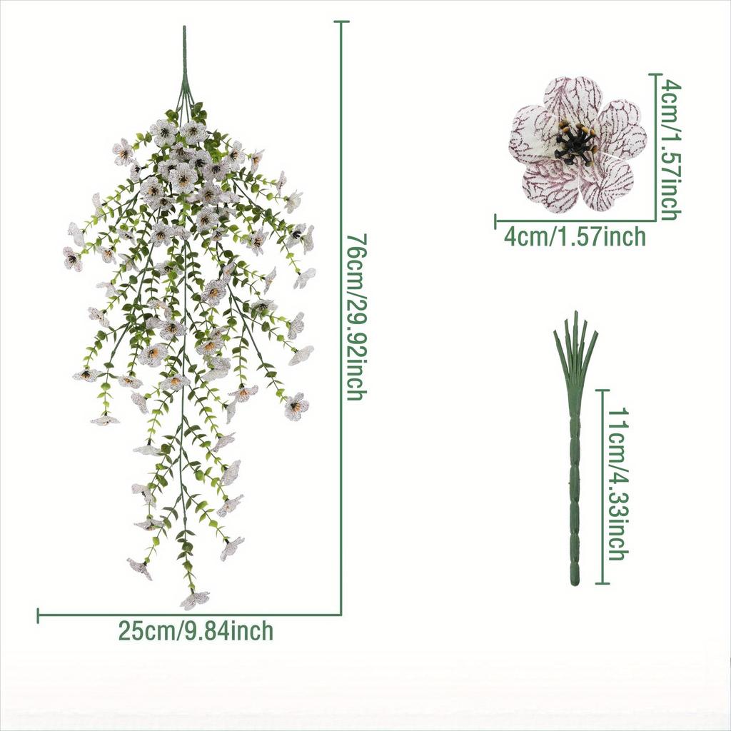 2 Pezzi Fiori Artificiali da Esterno Eucalipto Viola Piante Verdi
