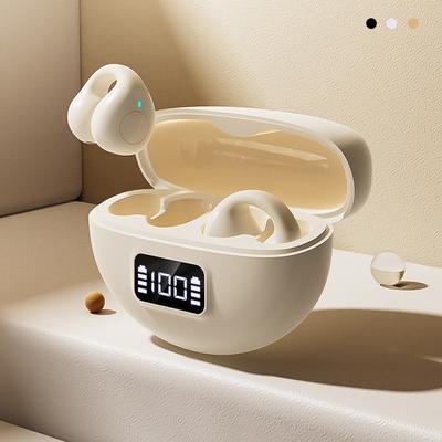 Căști Bluetooth cu traducere inteligentă AI Open Long Life Game Sport Căști cu clip pentru ureche cu anulare a zgomotului, cu afișaj digital