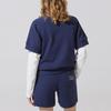 ADAUL And Back Lettering Half Sweatpants - Navy
