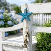 Resin Starfish Wind Chime Metal Bells Wooden Beads Beach Decor Coastal Style Ocean Themed Hanging Ornament Outdoor Decor